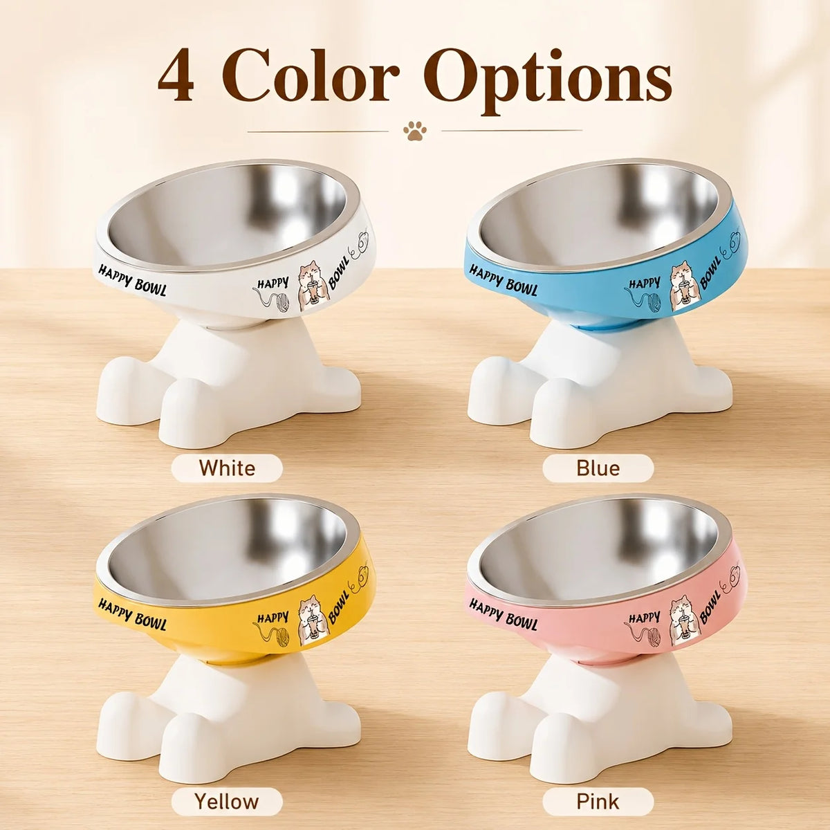 1pcs New cute design with raised pet feeding bowl, cute pet food bowl, elevated neck protection anti slip pet bowl