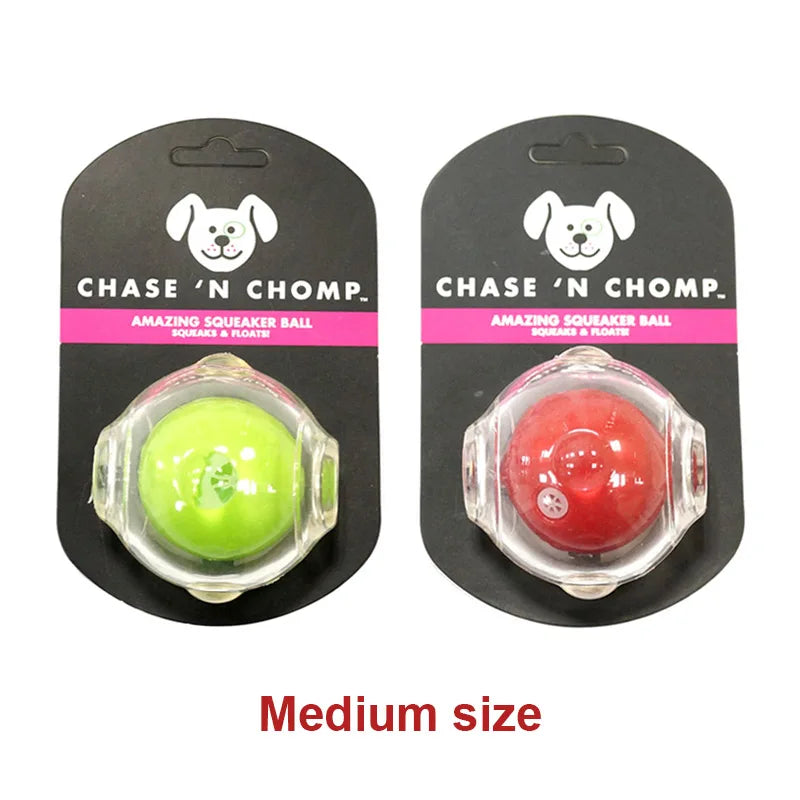 CAITEC Dog Toy Amazing Squeaker Ball Durable Floatable Springy Bite Resistant Best for Tossing Chasing Foraging Medium Large Dog