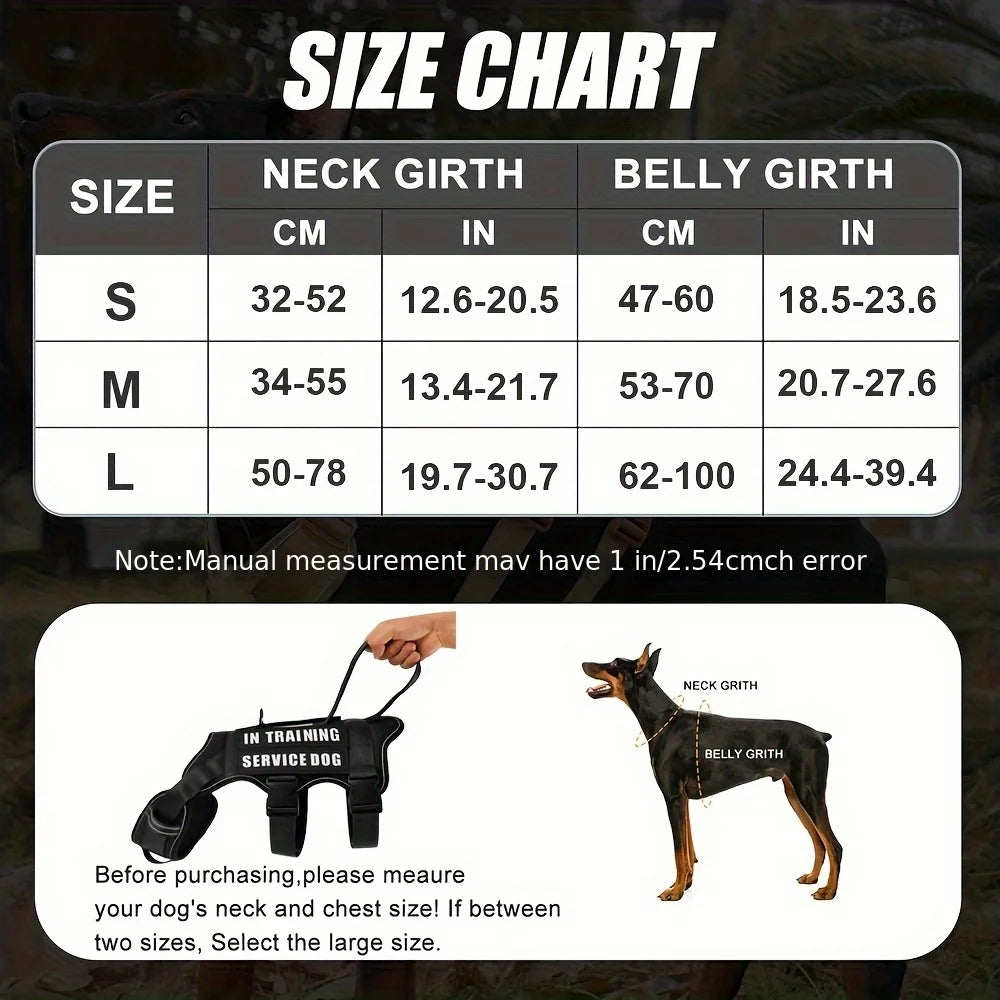 Nlyon No Pull Dog Harness with 4 Dog Patches, Reflective Pet Harness Vest with Durable Soft Padded Handle for Medium Large Dogs
