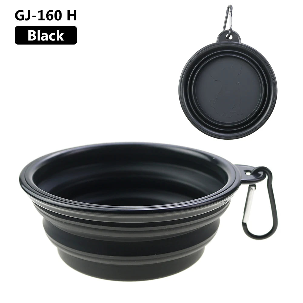 1PC 350ml Soft Silicone Pet Dog Bowl Folding Travel For Portable Collapsible Food Water Feeding Hanging Storage Odorless