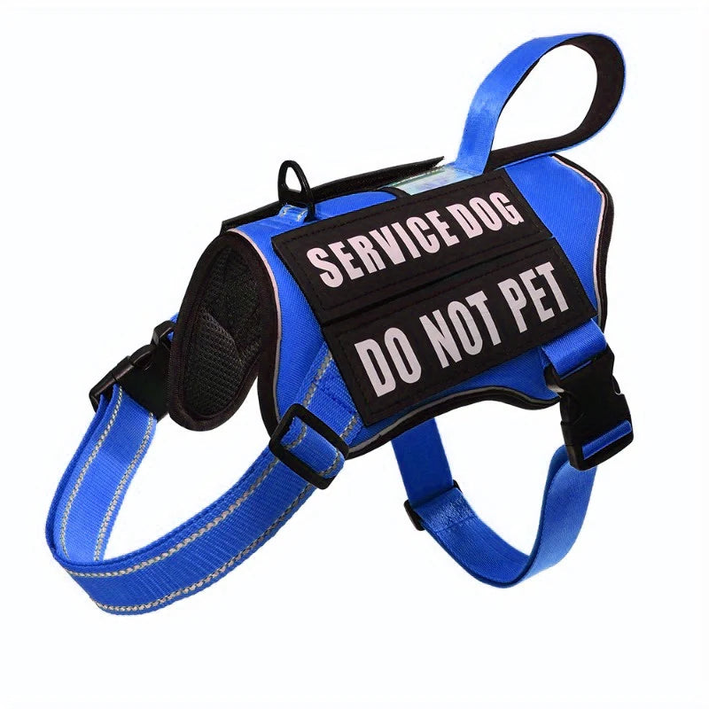 Nlyon No Pull Dog Harness with 4 Dog Patches, Reflective Pet Harness Vest with Durable Soft Padded Handle for Medium Large Dogs