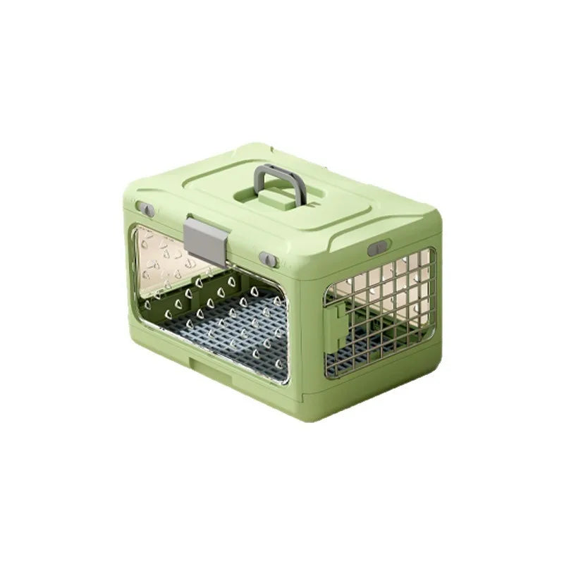 Collapsible Cat Carrier Kennel Large Space Pet Travel Crate with Door for Indoor Outdoor Use Cat Cage House Convenient