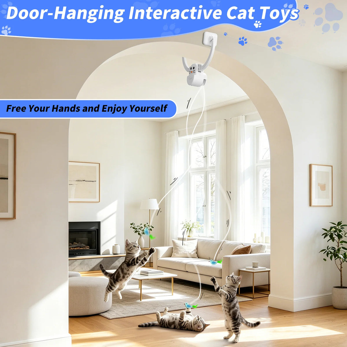 Interactive Cat Toys for Indoor Cats,  Rechargeable Durable Safe Hanging Cat Toy for Bored Kittens & Adult Cats