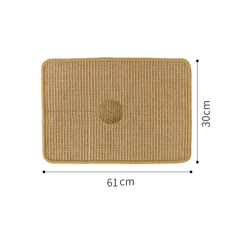 Natural Sisal Cat Scratcher Mat Cat Scratch Mats Horizontal Cat Floor Scratching Pad Rug Protect Couch Carpets Cat Paw Training