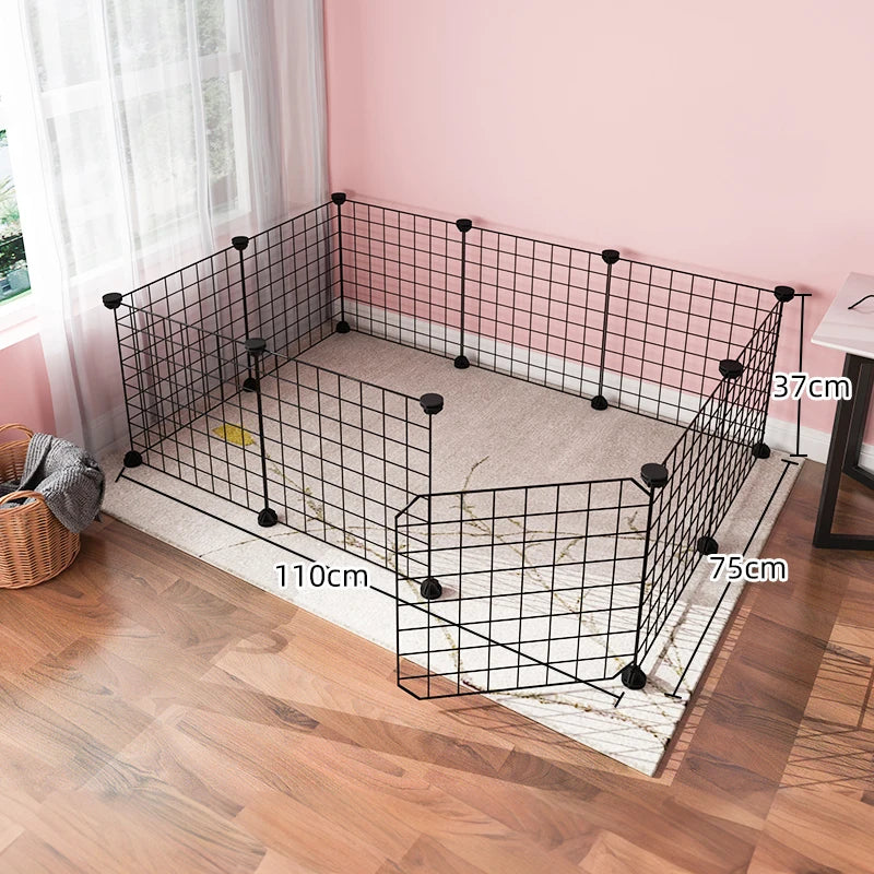 Pet Enclosure Dog Cage Indoor Encrypted Iron Mesh Fence Cat Cage Free Combination Rabbit Guinea Pig Chinchilla Enclosure