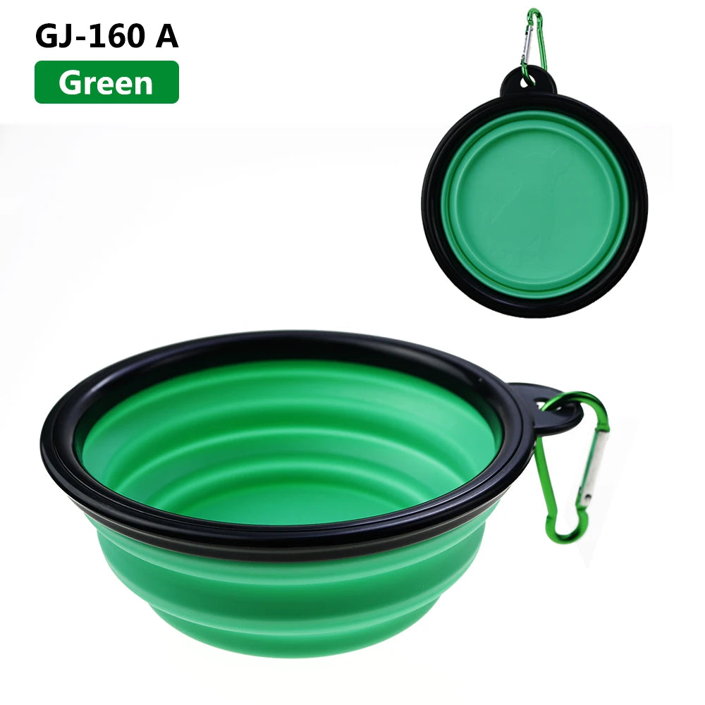 1PC 350ml Soft Silicone Pet Dog Bowl Folding Travel For Portable Collapsible Food Water Feeding Hanging Storage Odorless