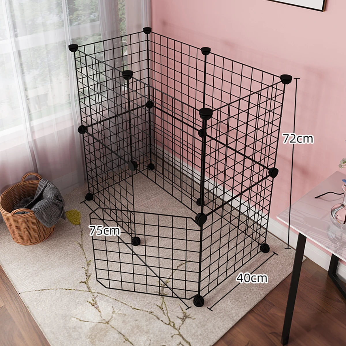 Pet Enclosure Dog Cage Indoor Encrypted Iron Mesh Fence Cat Cage Free Combination Rabbit Guinea Pig Chinchilla Enclosure