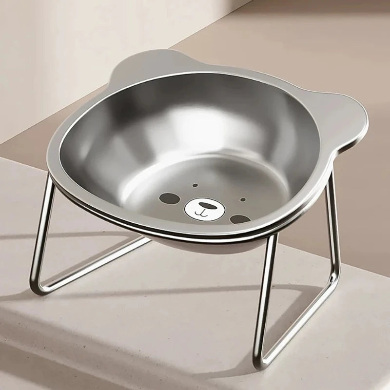 Stainless Steel Cat Bowls Raised Whisker Fatigue Relief Cat Plates Pet Water Dish Kitten Bowls Pet Bowls for Cats Food