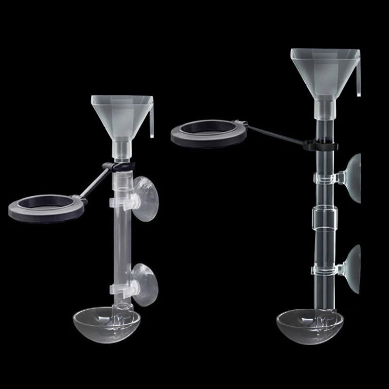 Acrylic Aquarium Fish Feeder Transparent Tube Telescopic Multifunctional  Fish Tank Food Dispenser with Feeding Ring