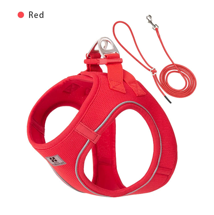 SMALL COMBINATION Small Dog Harness Leash Set Soft Reflective for Puppy Cat Harness Pet Vest Chihuaahua Sausage  Outdoor Walking