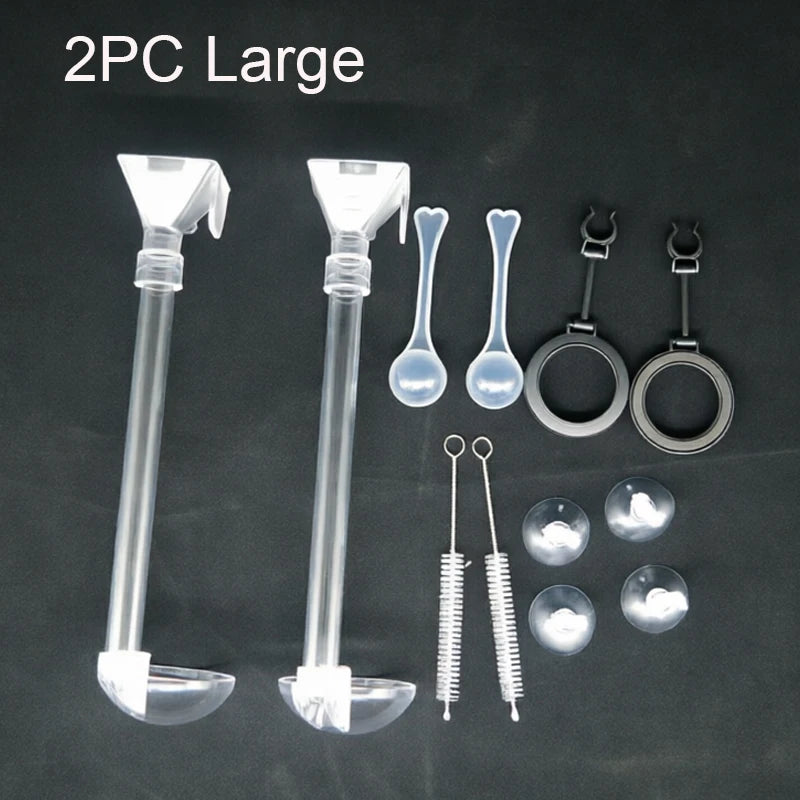 Acrylic Aquarium Fish Feeder Transparent Tube Telescopic Multifunctional  Fish Tank Food Dispenser with Feeding Ring