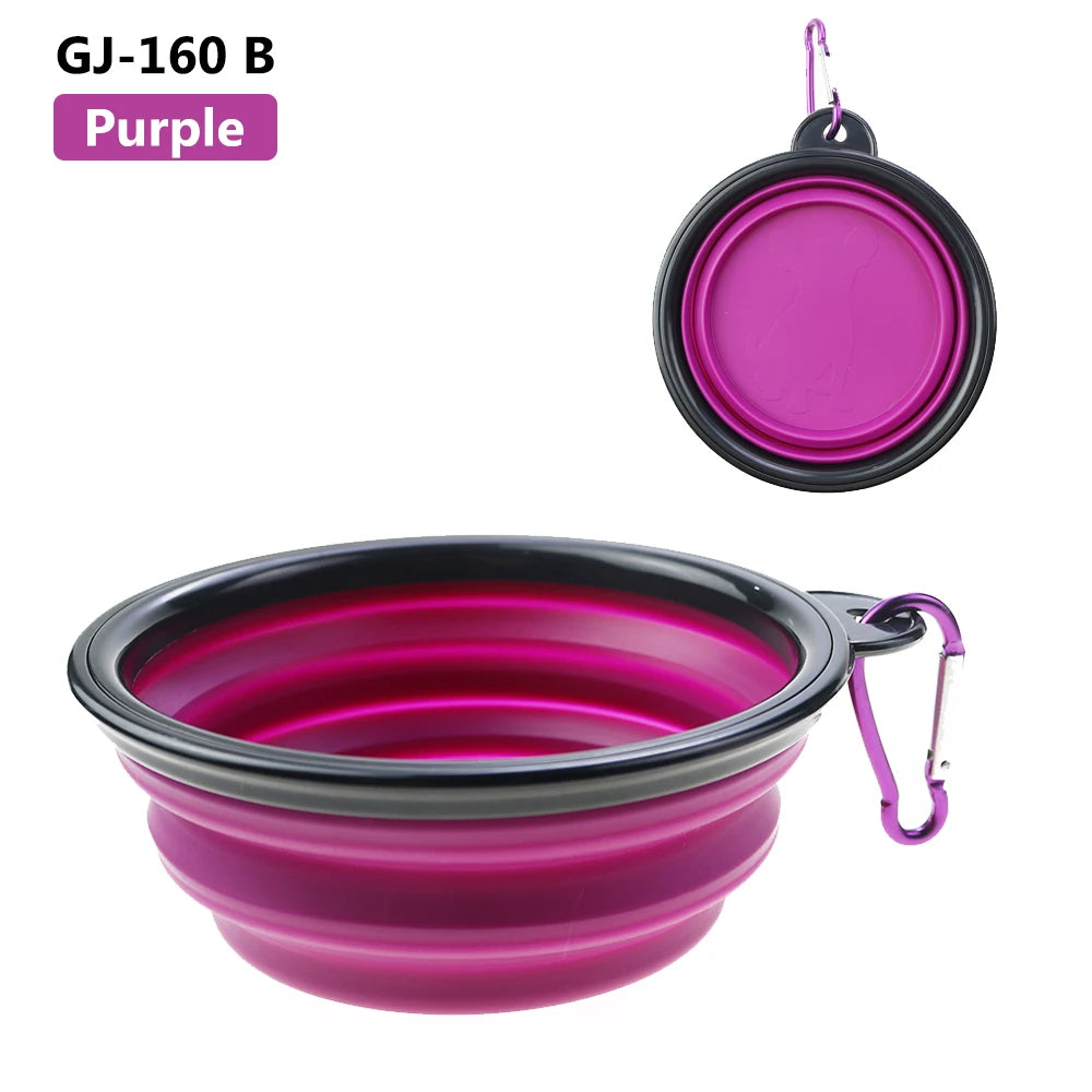 1PC 350ml Soft Silicone Pet Dog Bowl Folding Travel For Portable Collapsible Food Water Feeding Hanging Storage Odorless