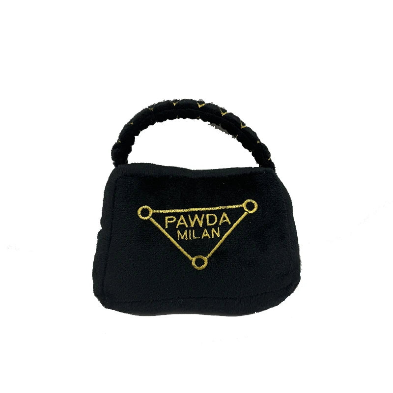 Unique Squeaky Dog Toys Fashionable Plush Designs Handbag Bone Ball Bottle Shape Pet Plush Chewing Toy
