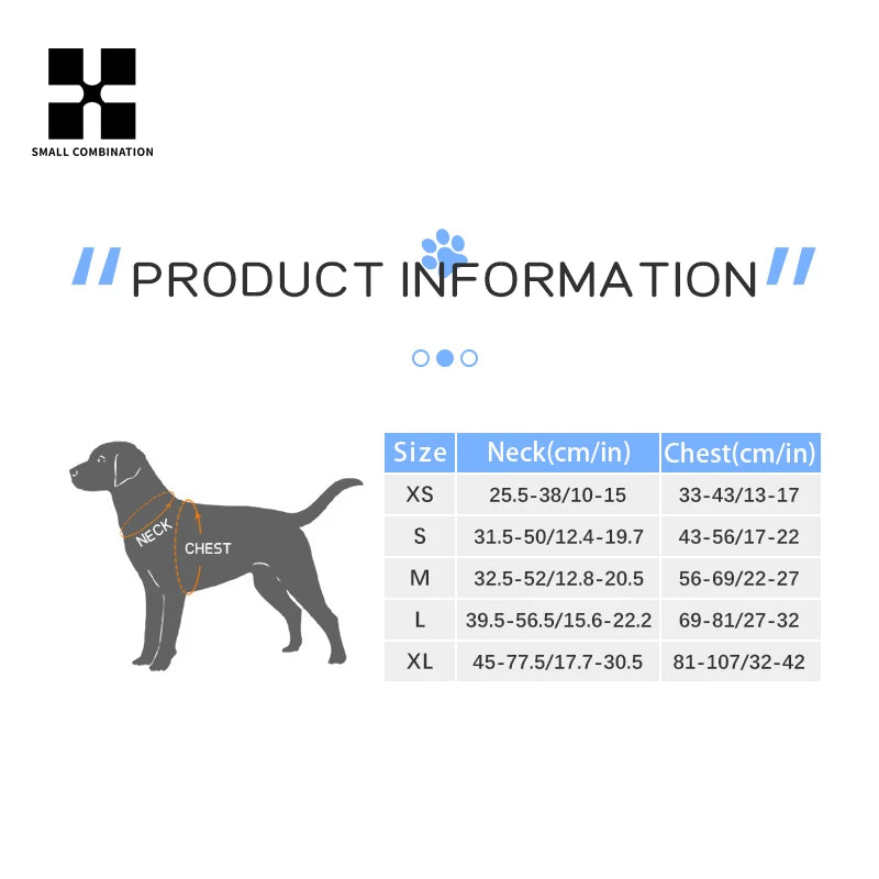 SMALL COMBINATION Dog Harness No Pull Reflective Pet Dog Chest Harness Adjustable for Small Medium Large Dogs Outdoor Walking