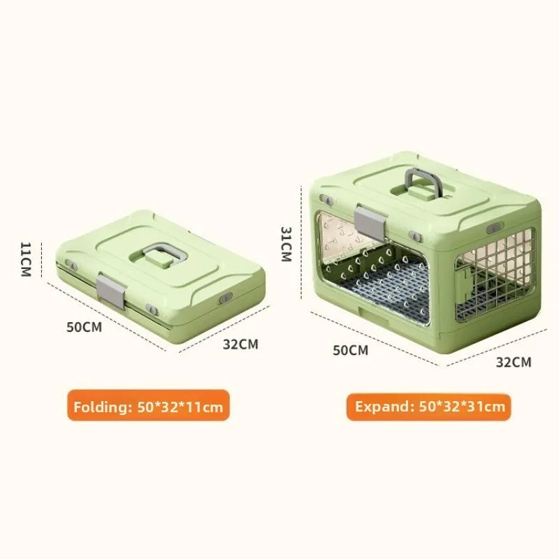 Collapsible Cat Carrier Kennel Large Space Pet Travel Crate with Door for Indoor Outdoor Use Cat Cage House Convenient