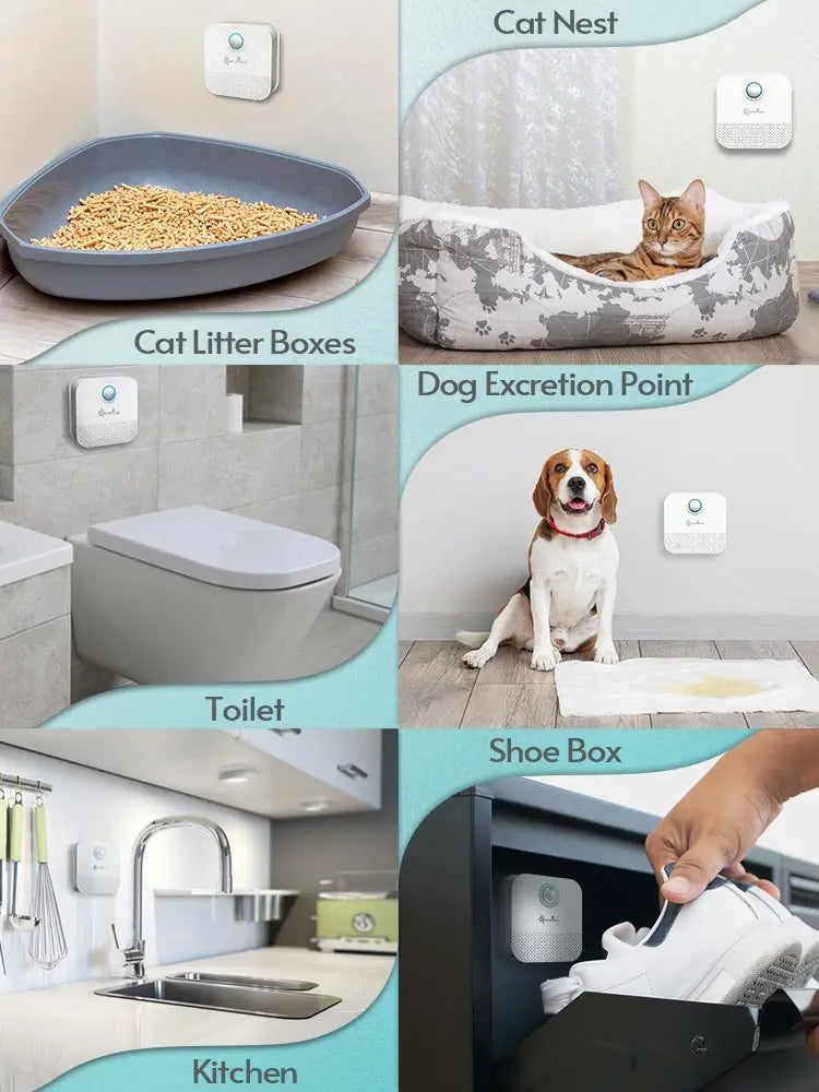 DownyPaws Rechargeable Odor Purifier For Cats Litter Box Deodorizer Smart 4000mAh Dog Toilet Air Cleaner Pet Cleaning Supplies
