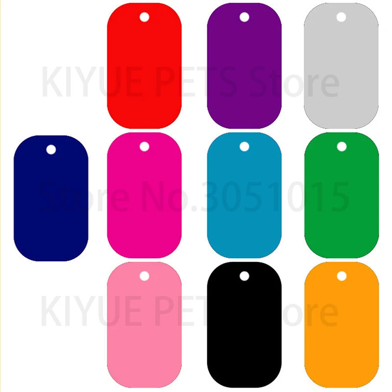 Wholesale 100Pcs Military Tag Dog ID Tag Pendant Necklaces Team Keychain Name Pet Dog Number Army ID Tags Personalised NamePlate