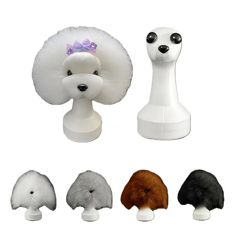 Fake Dog Head Model Pet Grooming Teddy Pet Simulated Head Practice Hair Beautician Practice And Pet Styling Wig Student Study