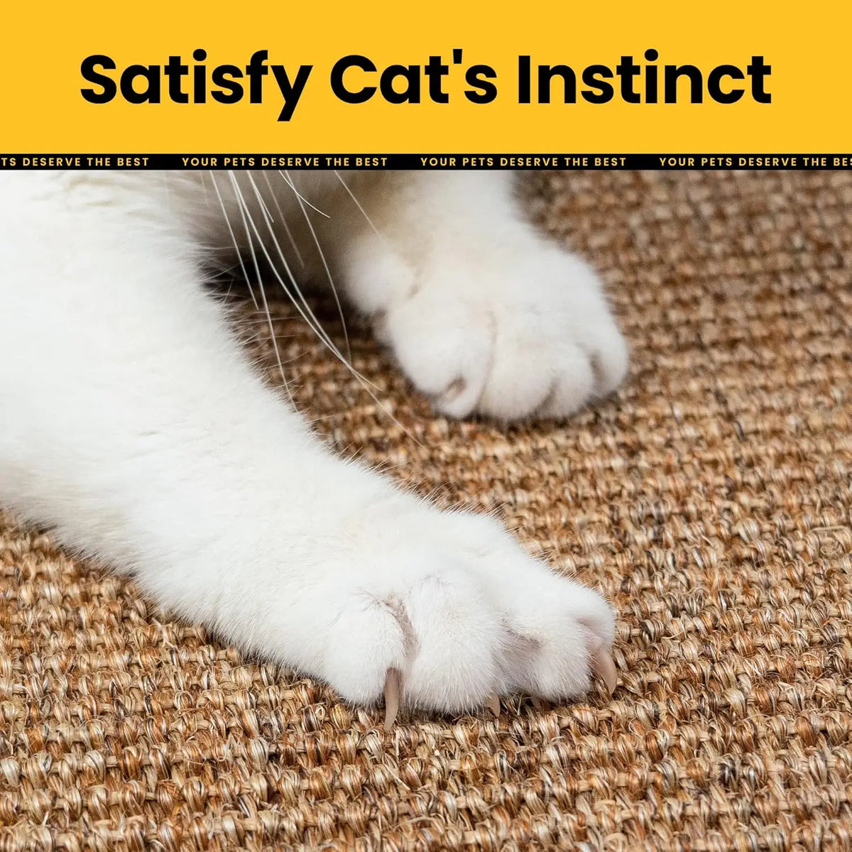 Natural Sisal Cat Scratcher Mat Cat Scratch Mats Horizontal Cat Floor Scratching Pad Rug Protect Couch Carpets Cat Paw Training