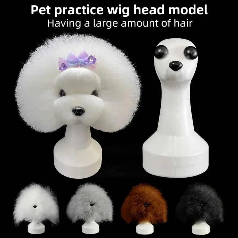 Fake Dog Head Model Pet Grooming Teddy Pet Simulated Head Practice Hair Beautician Practice And Pet Styling Wig Student Study