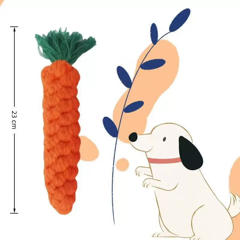 Interactive Carrot Cotton Rope Chew Toys For Small Dogs Puppy Teeth Cleaning Bite Resistant Pet Play Toy Pet Supplies