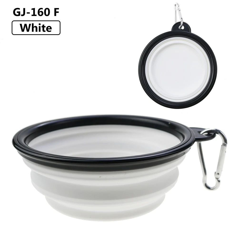 1PC 350ml Soft Silicone Pet Dog Bowl Folding Travel For Portable Collapsible Food Water Feeding Hanging Storage Odorless