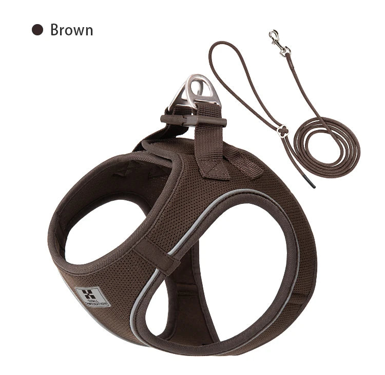 SMALL COMBINATION Small Dog Harness Leash Set Soft Reflective for Puppy Cat Harness Pet Vest Chihuaahua Sausage  Outdoor Walking