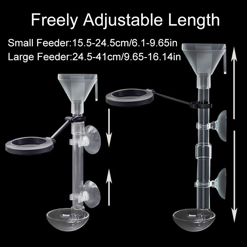 Acrylic Aquarium Fish Feeder Transparent Tube Telescopic Multifunctional  Fish Tank Food Dispenser with Feeding Ring