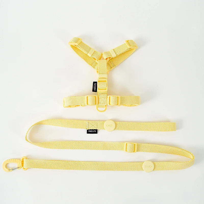 Adjustable Dog Harness Collar Leash Set Macarone Color, Reflective Small Dog Accessories for Puppy & Cat Supplies, Pet Walking