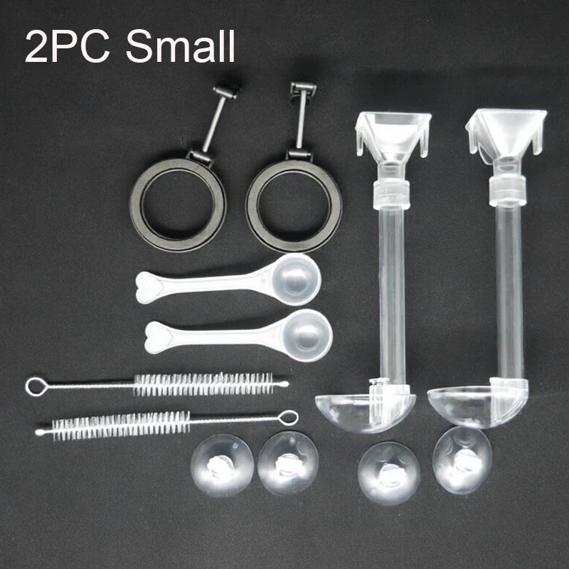 Acrylic Aquarium Fish Feeder Transparent Tube Telescopic Multifunctional  Fish Tank Food Dispenser with Feeding Ring
