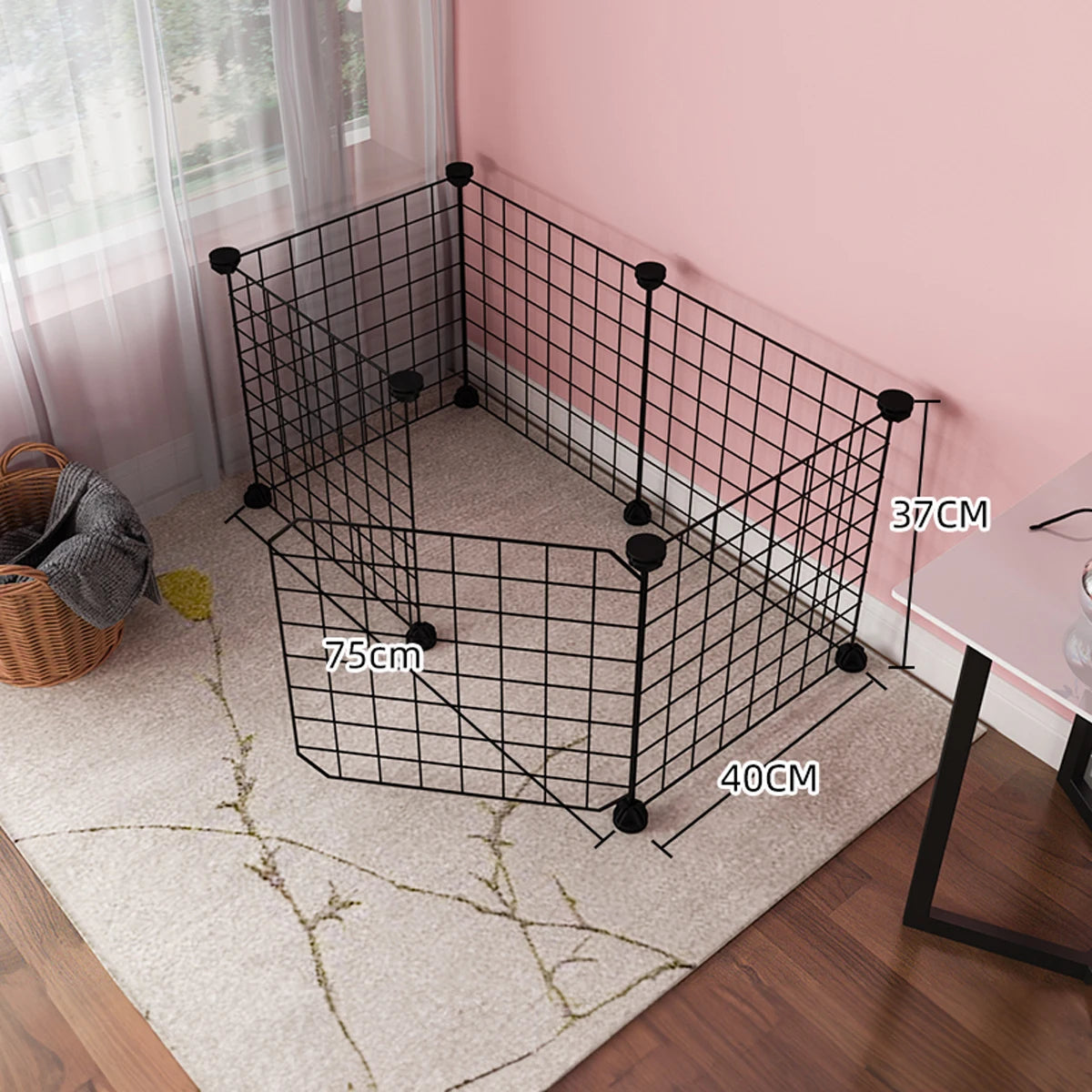 Pet Enclosure Dog Cage Indoor Encrypted Iron Mesh Fence Cat Cage Free Combination Rabbit Guinea Pig Chinchilla Enclosure