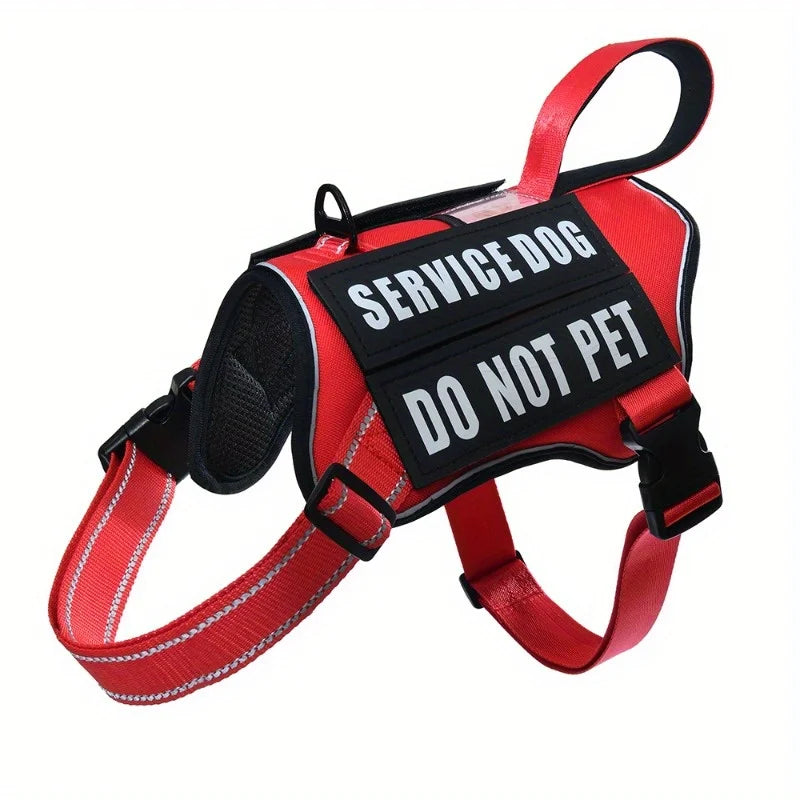 Nlyon No Pull Dog Harness with 4 Dog Patches, Reflective Pet Harness Vest with Durable Soft Padded Handle for Medium Large Dogs