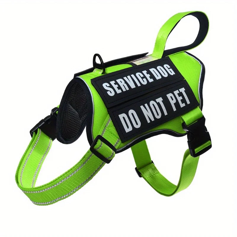 Nlyon No Pull Dog Harness with 4 Dog Patches, Reflective Pet Harness Vest with Durable Soft Padded Handle for Medium Large Dogs