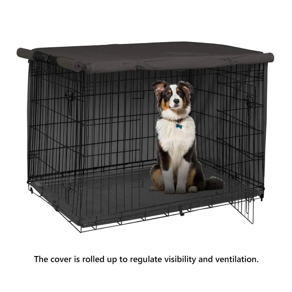 Outdoor Dog Crate Cover Rainproof Dust Windproof Pet Kennel Cover Universal Pet Breathable Kennel Cage Covering