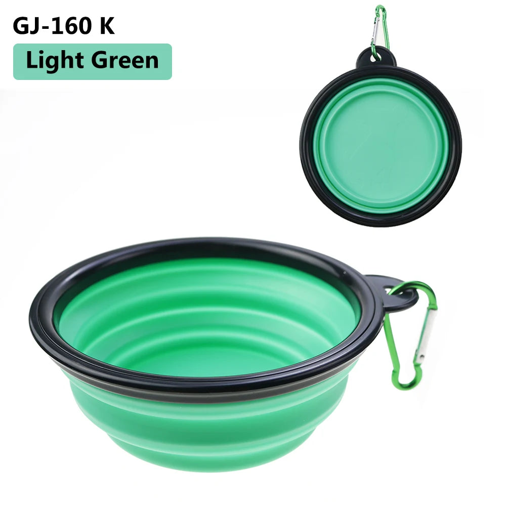 1PC 350ml Soft Silicone Pet Dog Bowl Folding Travel For Portable Collapsible Food Water Feeding Hanging Storage Odorless