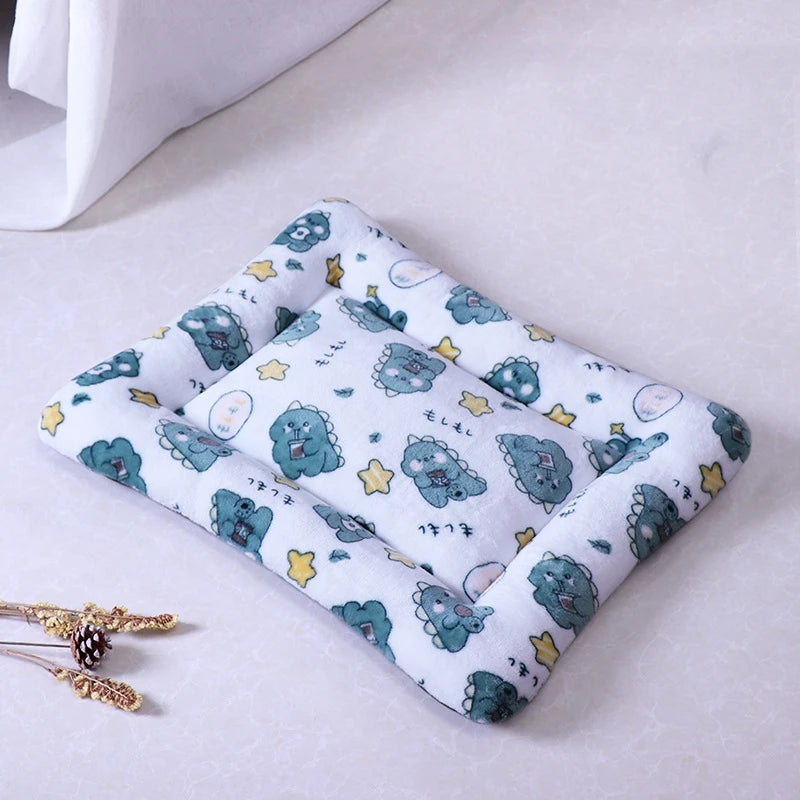 Flannel Square Bed for Cats Dogs, Comfortable Soft Washable Cushion for Sphinx,Replacement Mat for Pet house,Cats Cartoon Sofa