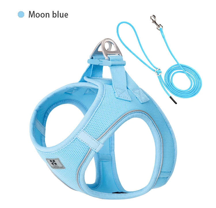 SMALL COMBINATION Small Dog Harness Leash Set Soft Reflective for Puppy Cat Harness Pet Vest Chihuaahua Sausage  Outdoor Walking