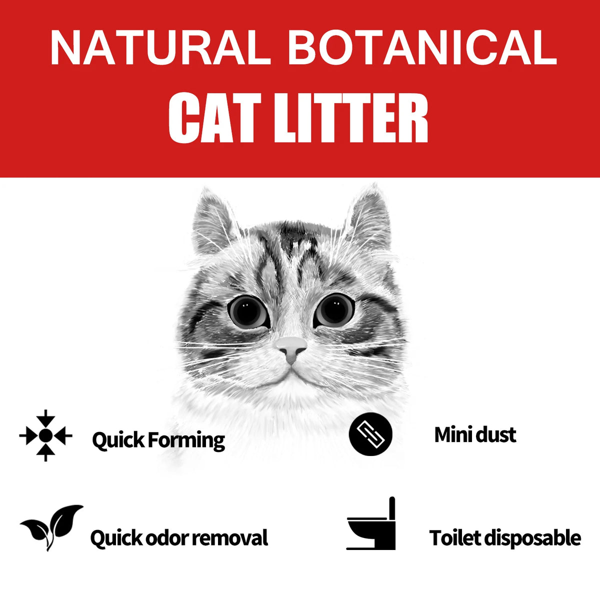 Sumlov 33lbs Tofu Cat Litter Natural Botanical Dust-Free Flushable Quick Clumping Odor Control Light Scent Environmental