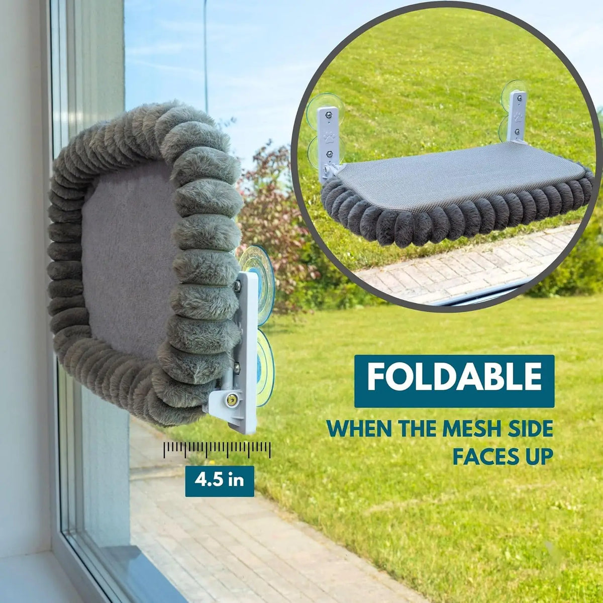 Winter Cat Hammock Window Habitat Cat Sunbathing Glass Hanging Suction Cup Balcony Pet Nest Foldable Pet Bed Cat Supplies