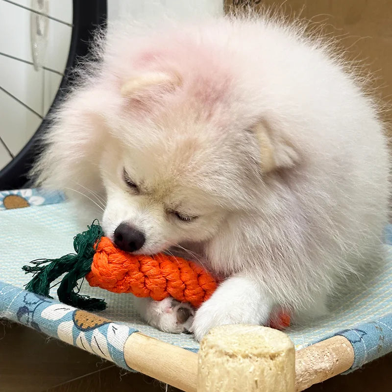 Interactive Carrot Cotton Rope Chew Toys For Small Dogs Puppy Teeth Cleaning Bite Resistant Pet Play Toy Pet Supplies