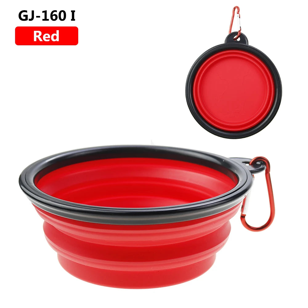 1PC 350ml Soft Silicone Pet Dog Bowl Folding Travel For Portable Collapsible Food Water Feeding Hanging Storage Odorless
