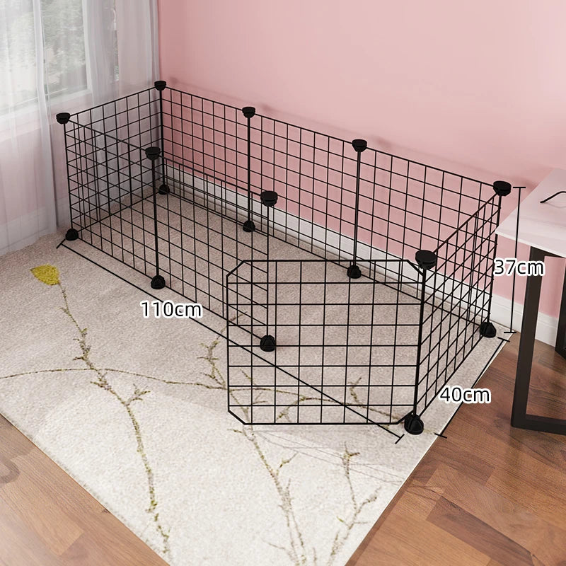 Pet Enclosure Dog Cage Indoor Encrypted Iron Mesh Fence Cat Cage Free Combination Rabbit Guinea Pig Chinchilla Enclosure