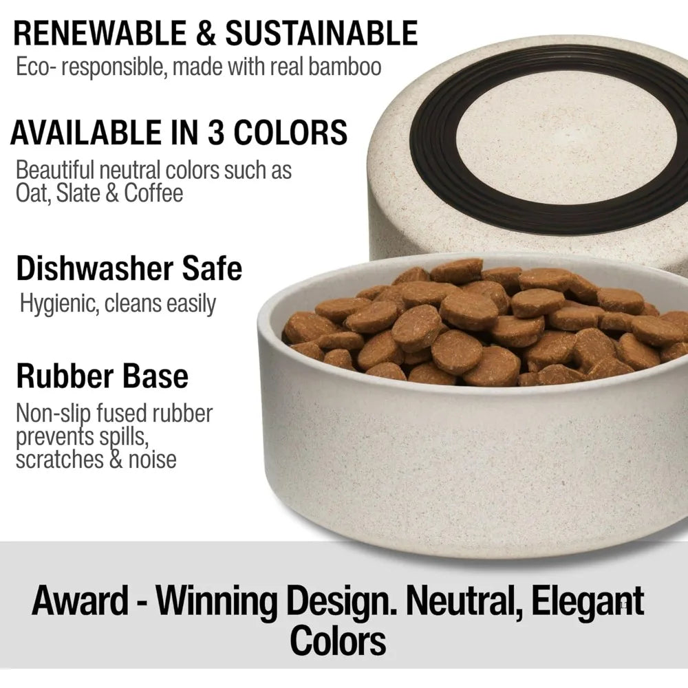 Loving Pets - Dolce Bamboo - Eco-Friendly Pet Bowls & Dishes for Dog, Cats, Puppy Food and Water Dish -Sustainable and