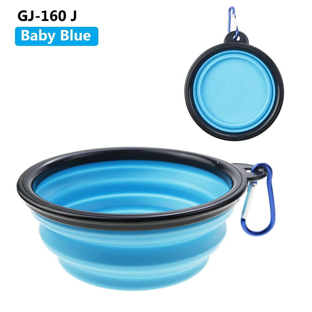 1PC 350ml Soft Silicone Pet Dog Bowl Folding Travel For Portable Collapsible Food Water Feeding Hanging Storage Odorless