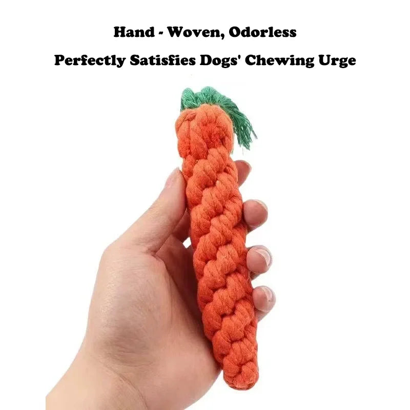 Interactive Carrot Cotton Rope Chew Toys For Small Dogs Puppy Teeth Cleaning Bite Resistant Pet Play Toy Pet Supplies