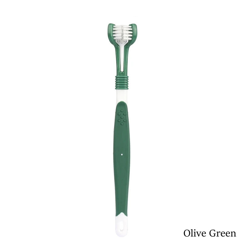 Three Sided Pet Toothbrush Three-Head Multi-angle Toothbrush Cleaning Dog Cat Brush Bad Breath Teeth Care Tool Cleaning Mouth