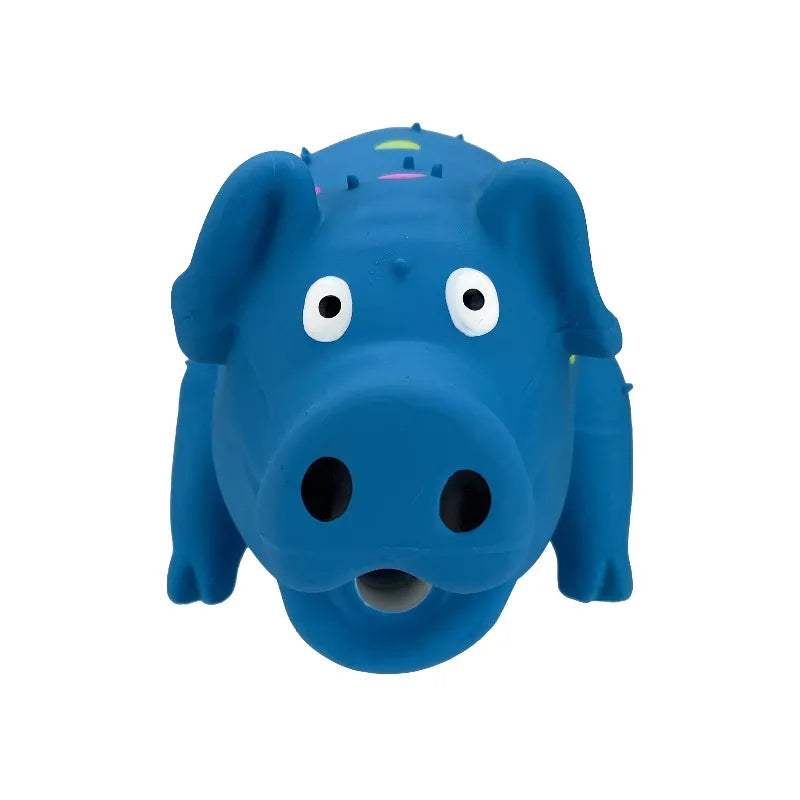 Multicolor Pig Latex Dog Toy, Chew Level 1