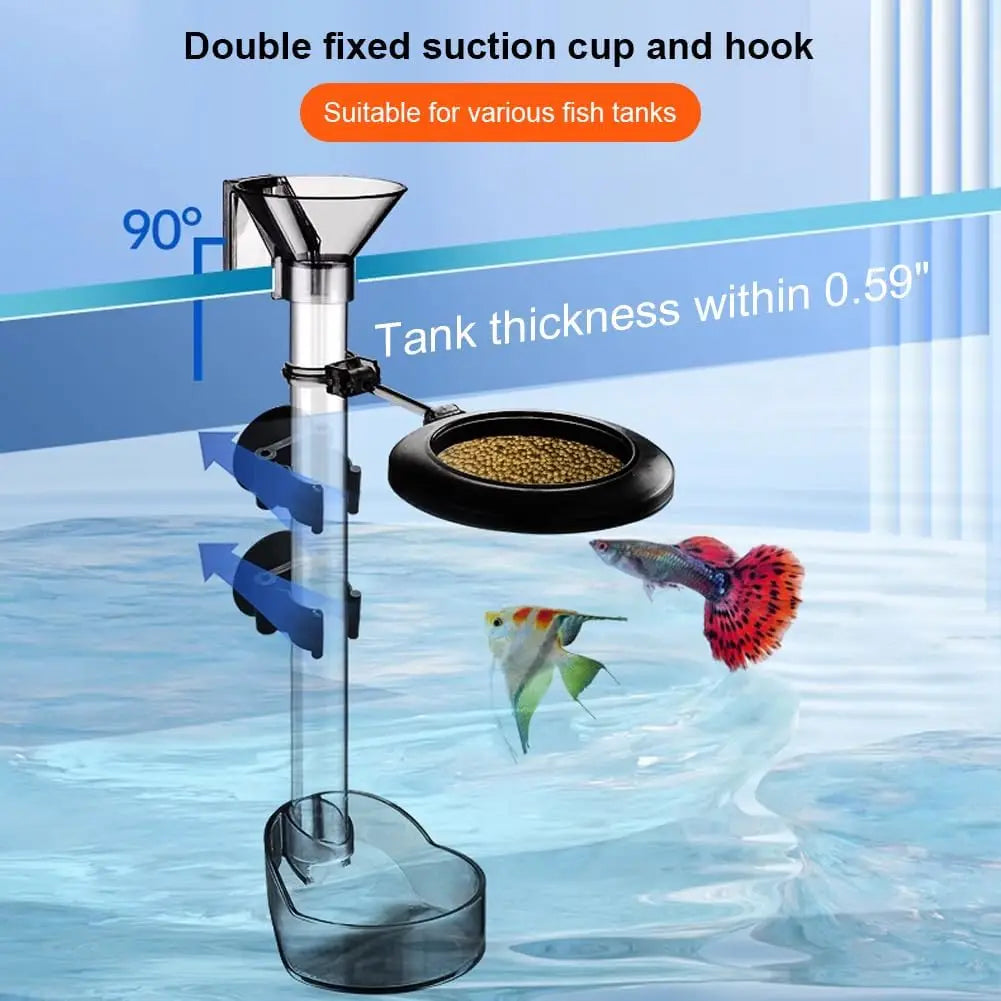 Fish Shrimp Feeding Dish Set Fish Feeder Tube Kit with Feeding Ring Suction Cups Adjustable Tubes Feeding Aquarium Supplies
