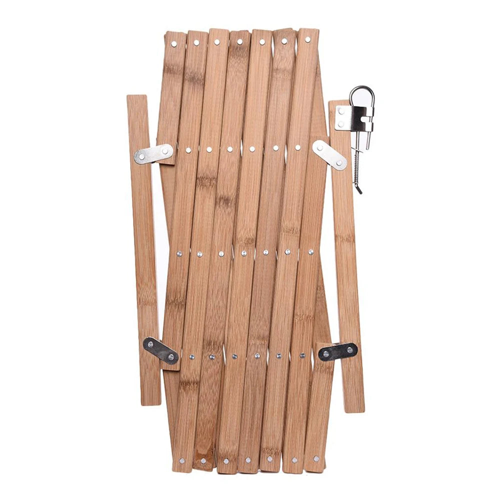 Retractable Pet Gate Dog Sliding Door Wood Adjustable Indoor Dog Gate Doorway Stairs Pet Puppy Safety Fence for Home Bedroom