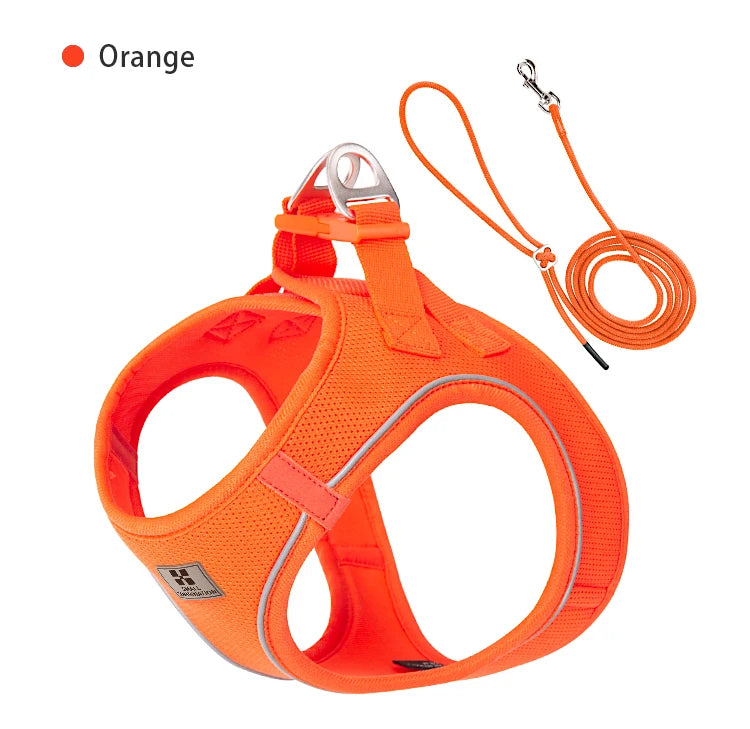 SMALL COMBINATION Small Dog Harness Leash Set Soft Reflective for Puppy Cat Harness Pet Vest Chihuaahua Sausage  Outdoor Walking